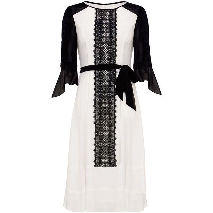 Damsel in a Dress Cia Lace Belted Dress - Black & White