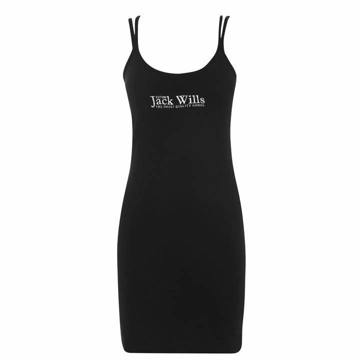 Jack Wills Albany Strappy Mini Dress - Black