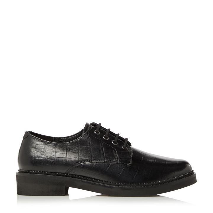 Bertie Fill Leather Derby Shoes - Black