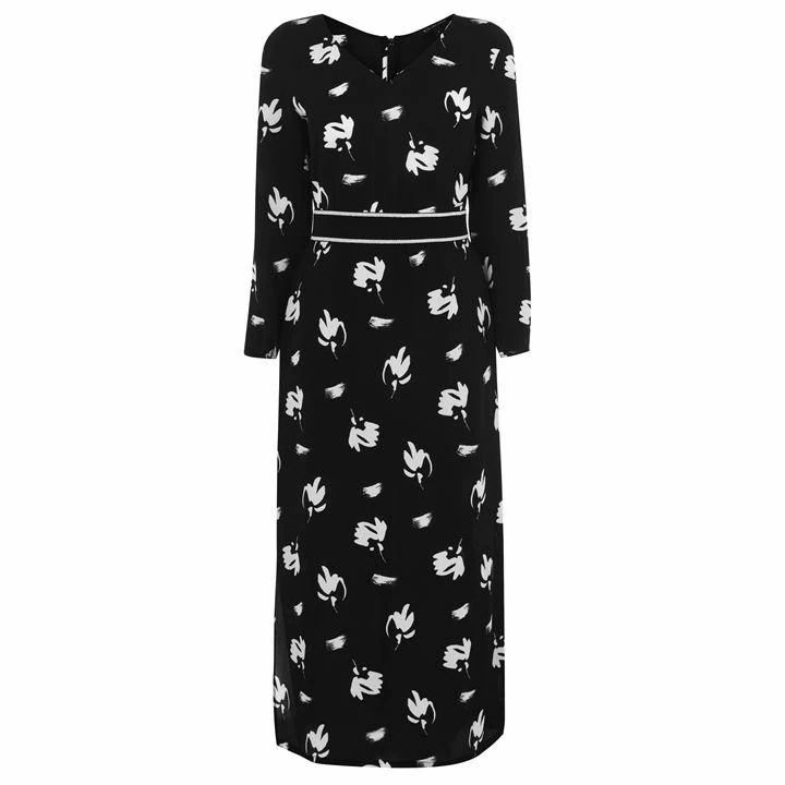 Armani Exchange Midi Print Dress - Black