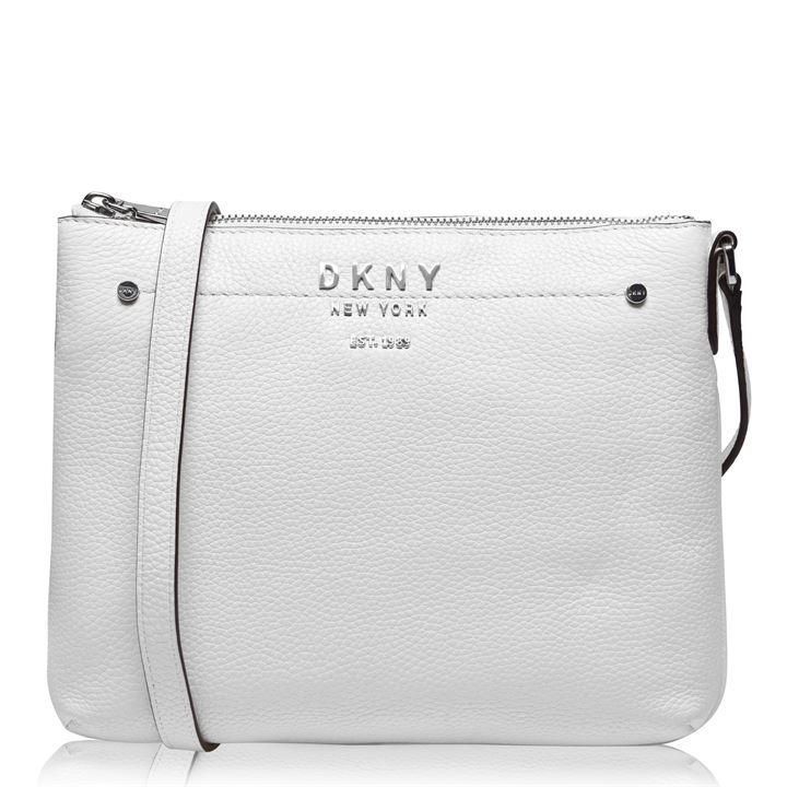 DKNY Embroidered Cross Body Bag - White WHT