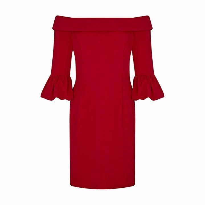 Ariella London Ariella Bettina Off Shoulder Short Dress - RED