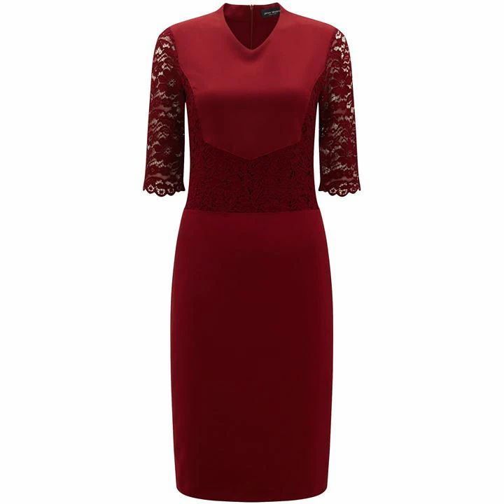 James Lakeland Tailored Lace Dress - Red