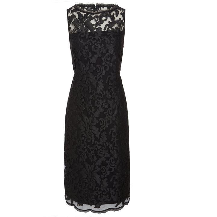 Pied a Terre Slash neck lace dress - Black