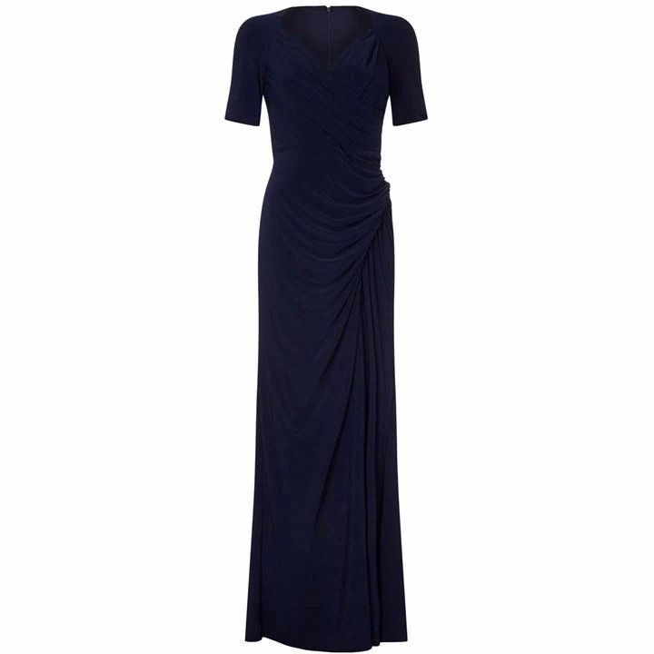 Adrianna Papell Draped Jersey Gown - Midnight