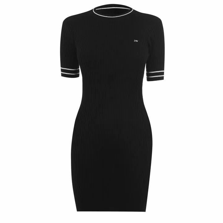 Jack Wills Eaton Ribbed Knitted Dress - Black