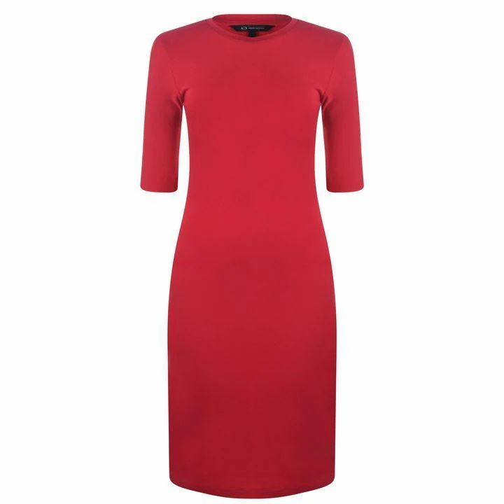 Armani Exchange Short Sleeve Dress - Red