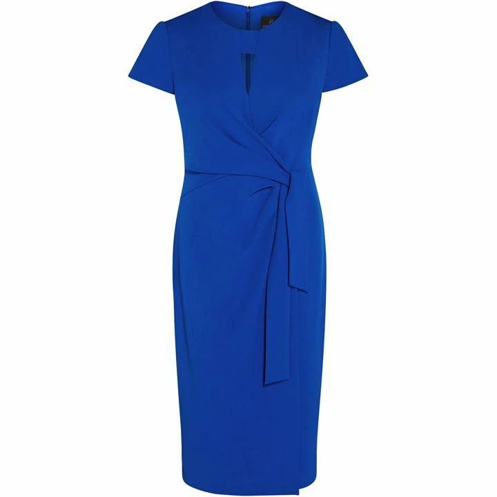 Adrianna Papell Knit Crepe Draped Sheath Dress - Blue
