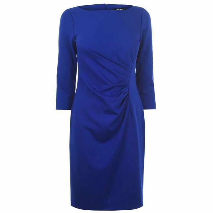 DKNY Ruched Ponte Dress - MARINE