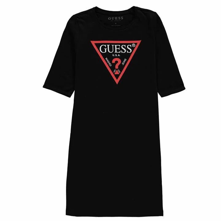 Guess Logo Long Sleeve Dress - Black