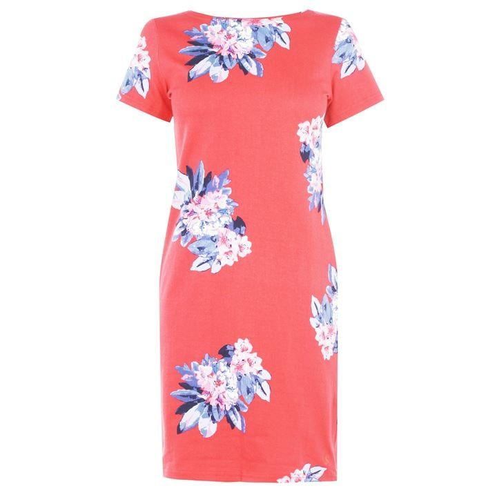 Joules Joules Riviera Print T-Shirt Dress - Floral Red