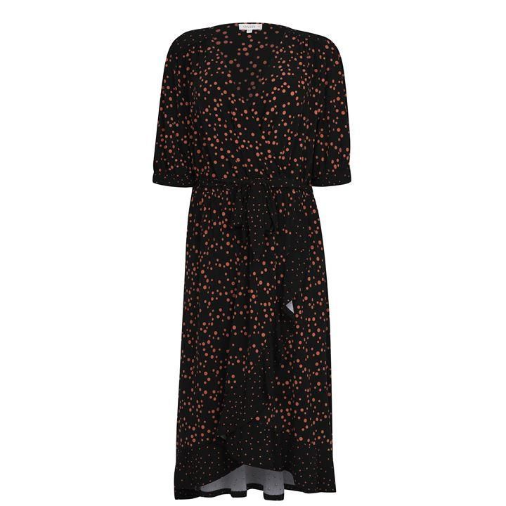 Oasis Curve Patched Spot Dress - Multi Black