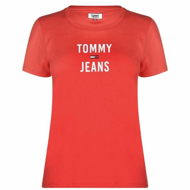 Tommy Jeans Square Logo T Shirt - Red