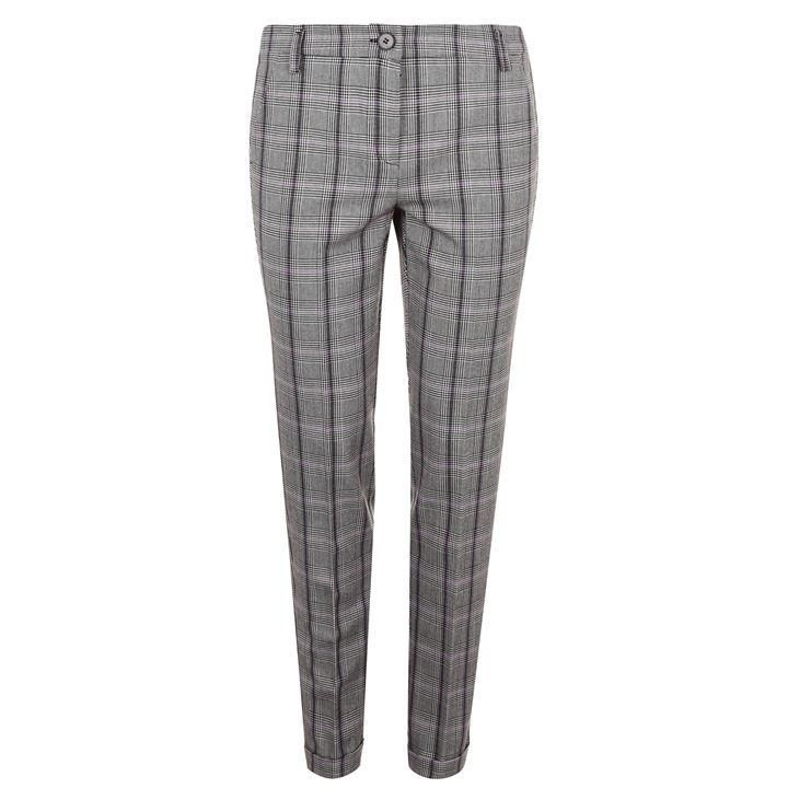 Emme Long Check Axe Trousers - Grey