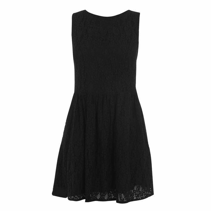Jack Wills Jasmine Lace A Line Mini Dress - Black
