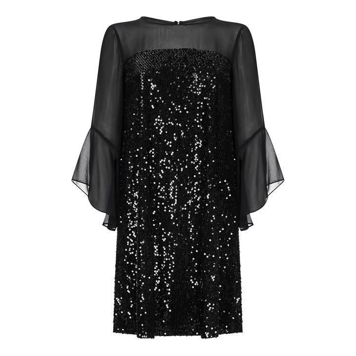Ariella London Ariella Raya Sequin Chiffon Velvet Dress - BLACK