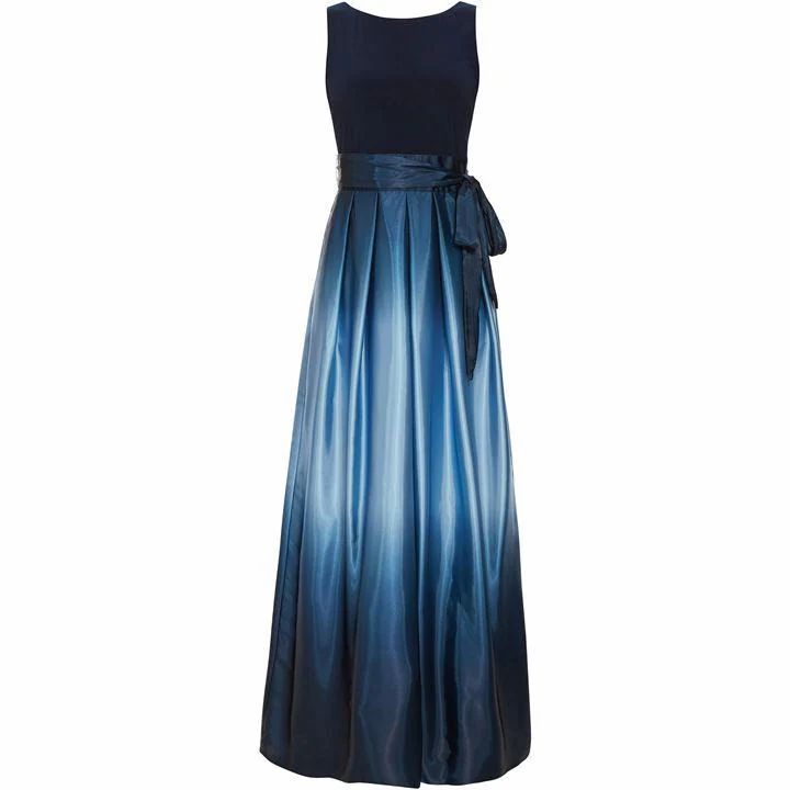Gina Bacconi Indie Ombre Satin Maxi Dress - Blue
