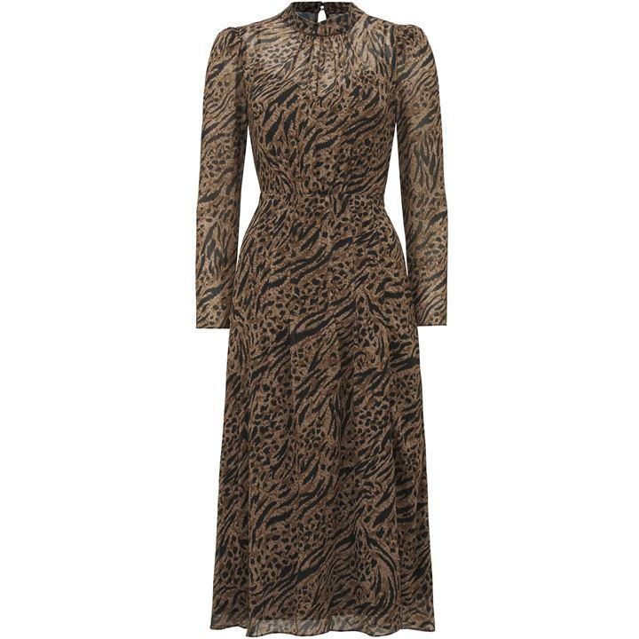 Forever New Paige Long Sleeve Midi Dress - Brown