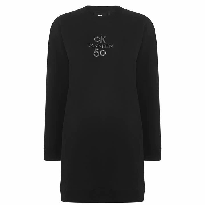 Calvin Klein Jeans Logo Crew Neck Dress - Black