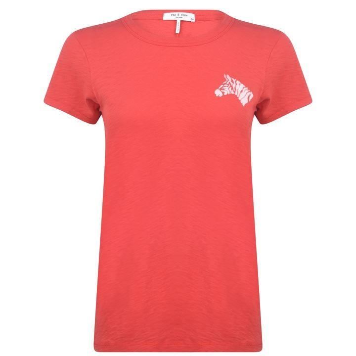 Rag and Bone Small Zebra T Shirt - Red