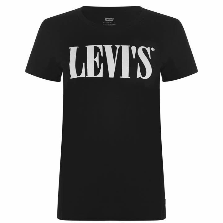 Levis Serif Logo T Shirt - Black