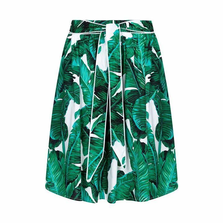 Palm Print Skater Skirt