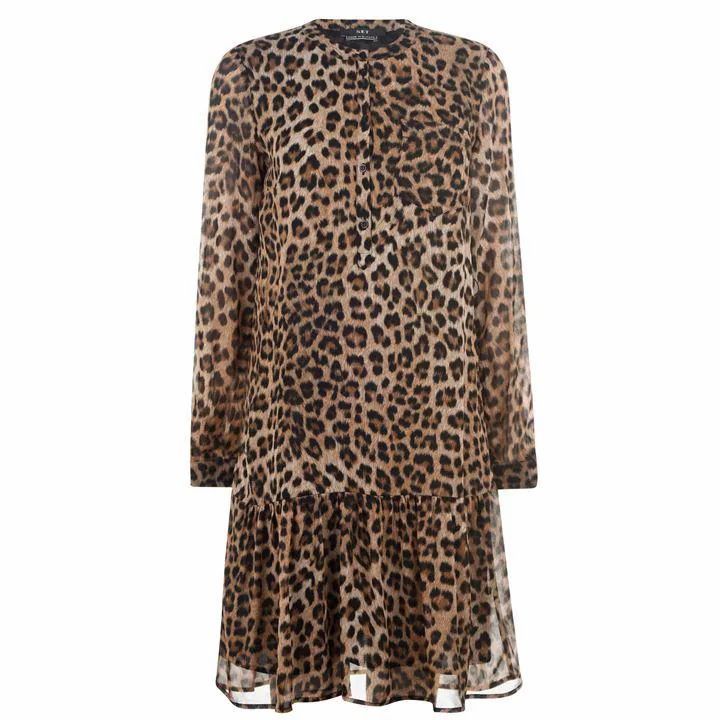SET SET Leopard Print Midi Dress - 0739 CAMEL GREY