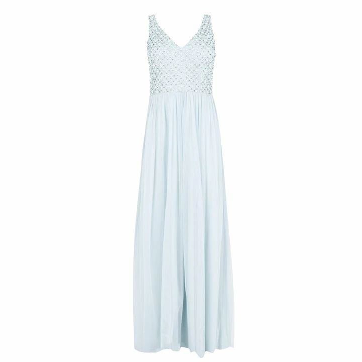 Adrianna Papell V neck embellished gown - Blue