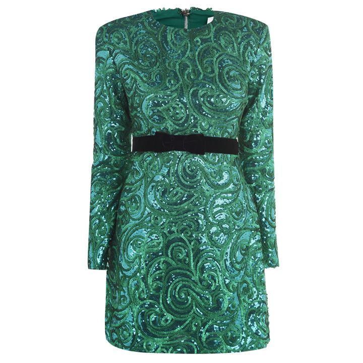 Perseverance Sequin Mini Dress - Emerald Green