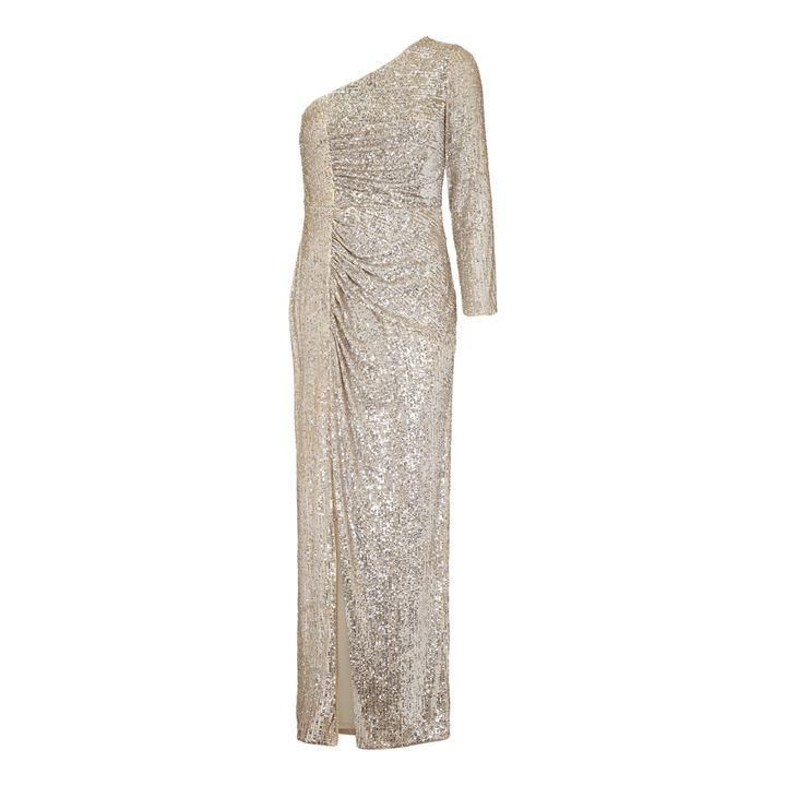 Adrianna Papell Sequin One Shoulder Dress - Silver