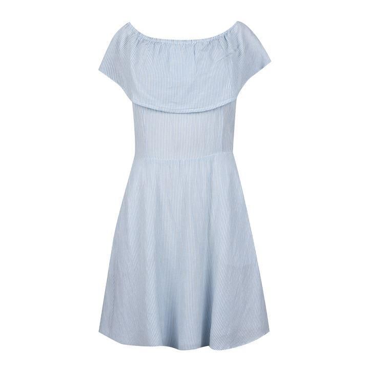 Jack Wills Ella Bardot Stripe Mini Dress - Blue