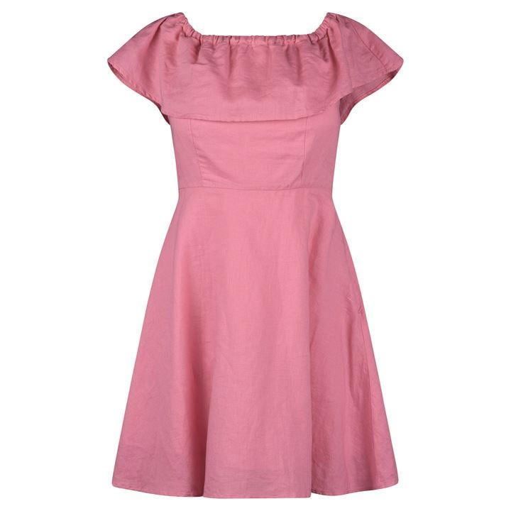 Jack Wills Ella Bardot Mini Dress - Pink