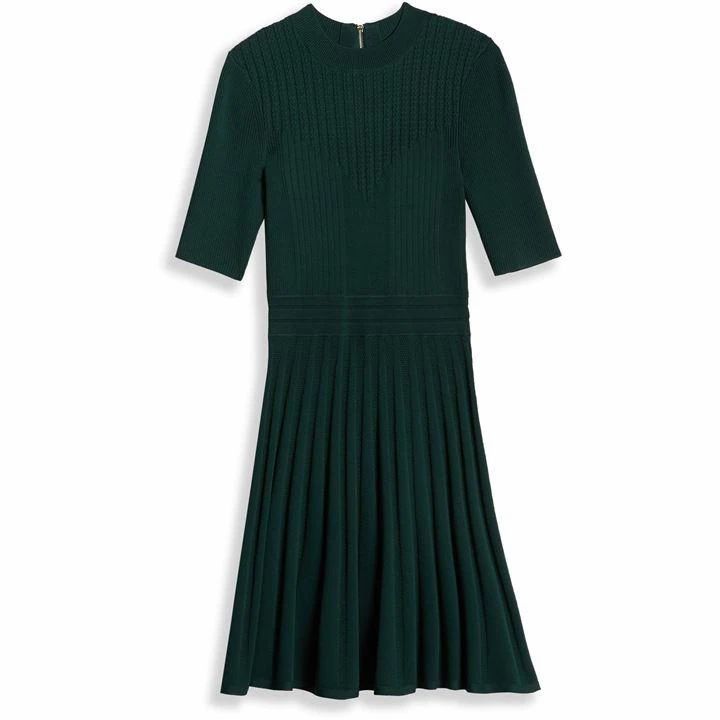 Ted Baker Olivinn Stitch Detail Dress - DK-GREEN