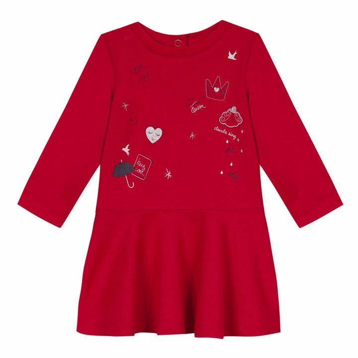 3 Pommes Clouds Sing Dress - Red
