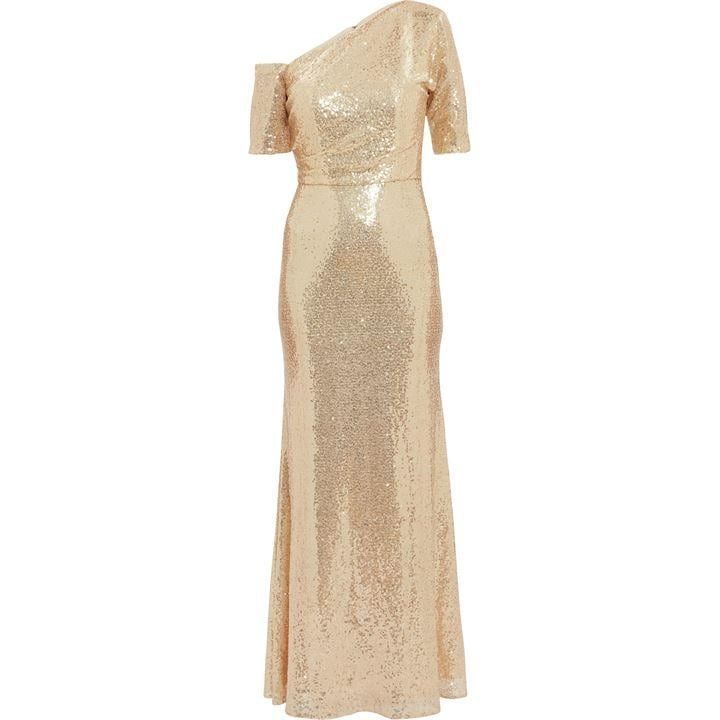 Gina Bacconi Erin Sequin Maxi Dress - Gold