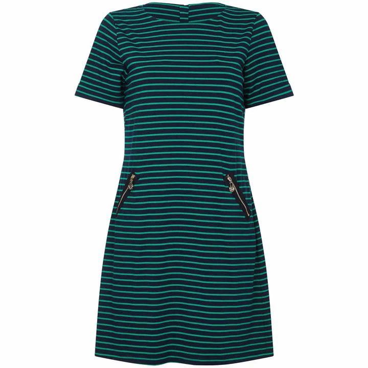 Stripe Zip Detail Dress