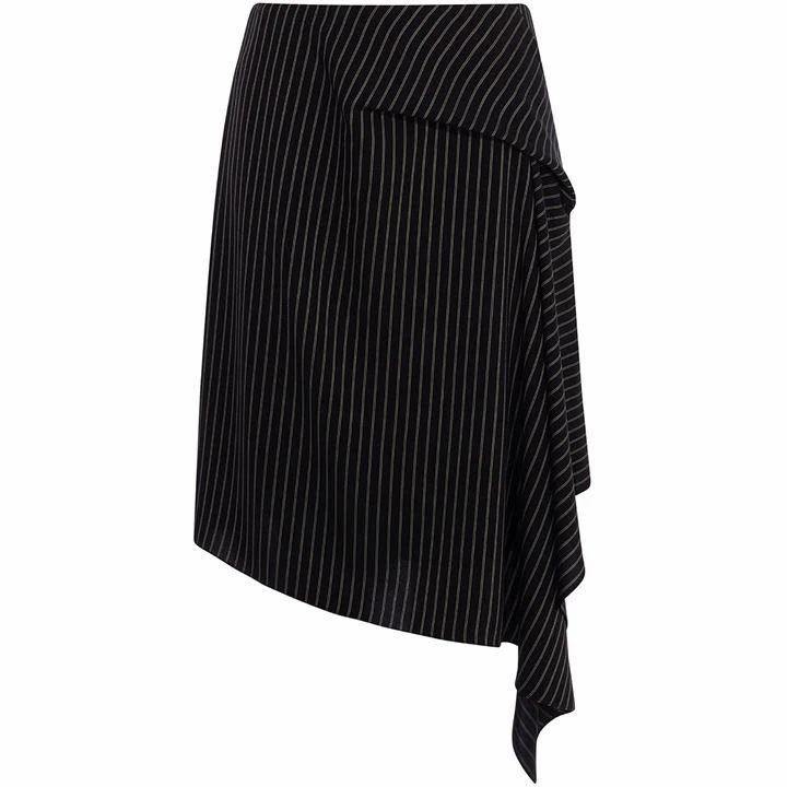 Pin-Stripe Draped Skirt