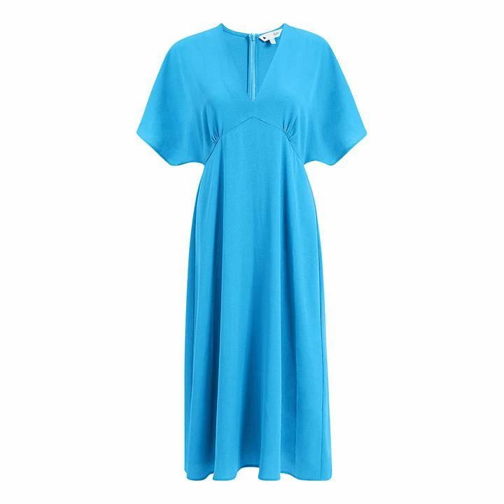 Yumi Blue Kimono Sleeve Midi Dress - Blue