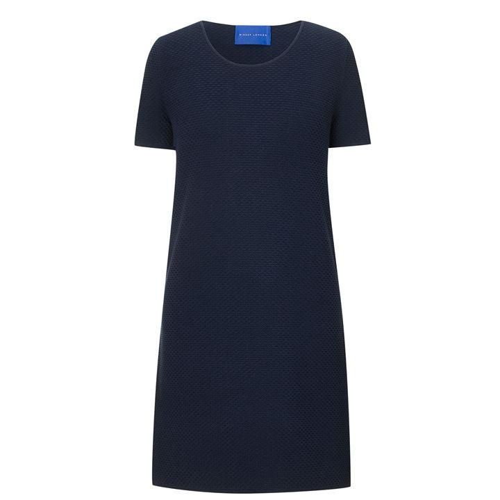 Winser London Textured Cotton Shift Dress - Blue