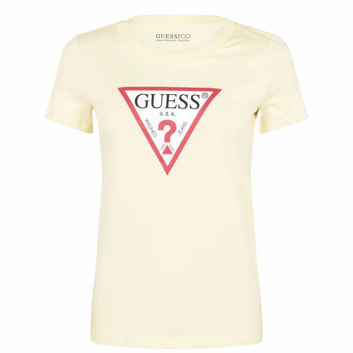 Guess Triangle Logo T-Shirt - Beige