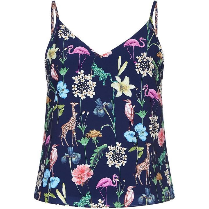 Tropical Animal Print Camisole Top