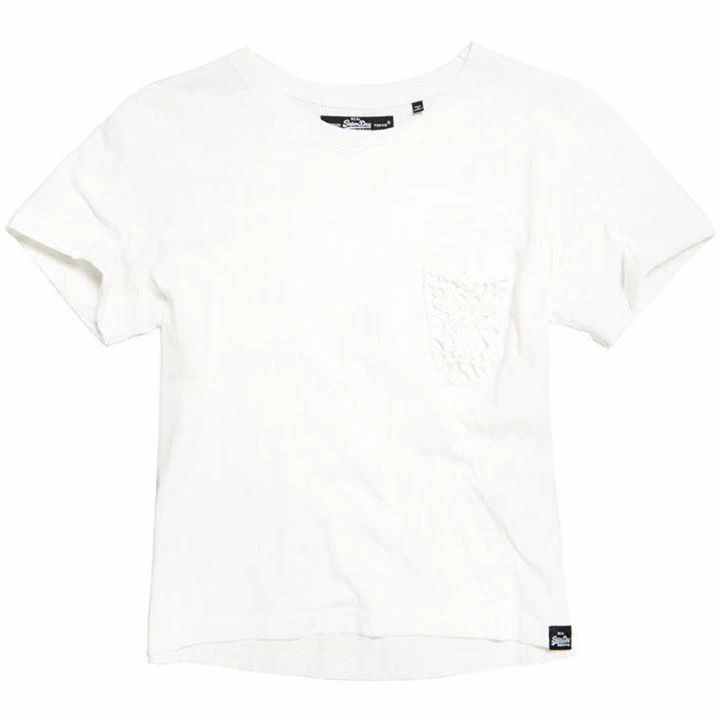 Lace Pocket Crop T-shirt