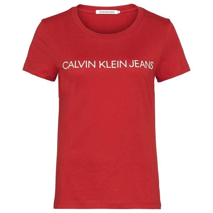 Calvin Klein Jeans Crew Neck T Shirt - Red