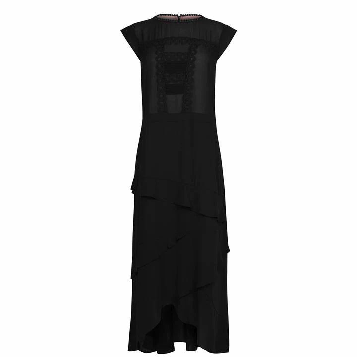 Oasis Curve Lace Midi Dress - Black