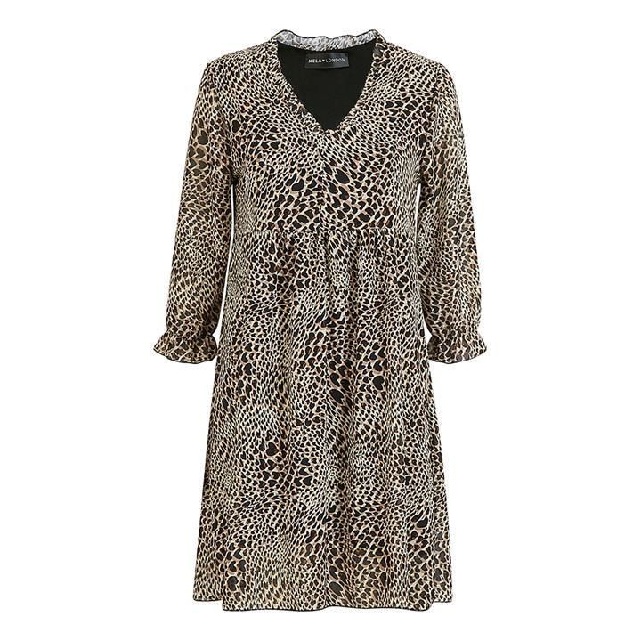 Mela London Brown Leopard Print Shift Dress - Brown
