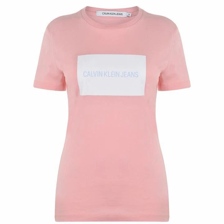 Calvin Klein Jeans Institution Box T Shirt - Pink