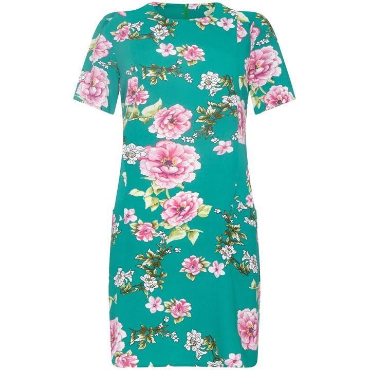 Oriental Blossom Tunic Dress With Pocket