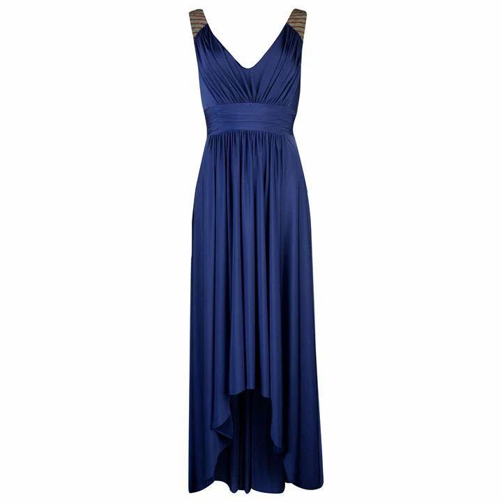 Biba Biba Womens Embellished Dipped Hem Maxi Dress - Blue
