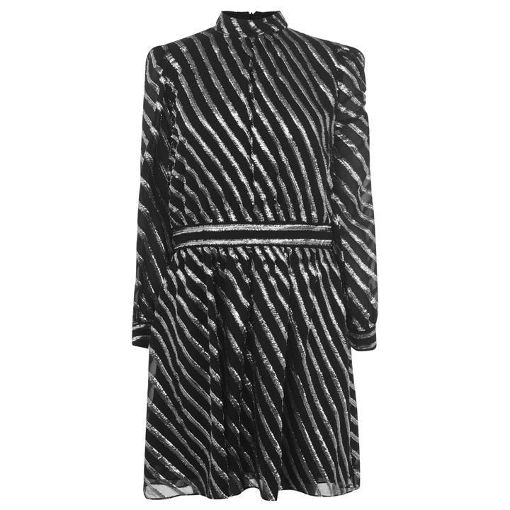 MICHAEL Michael Kors Mini Dress - Blk/Silver 099
