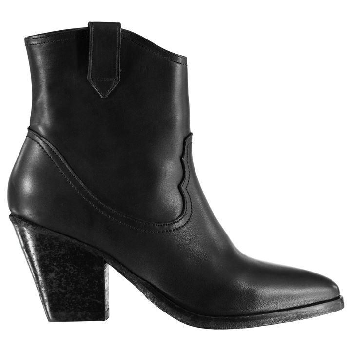 AllSaints Rolene Leather Ankle Boots - BLACK